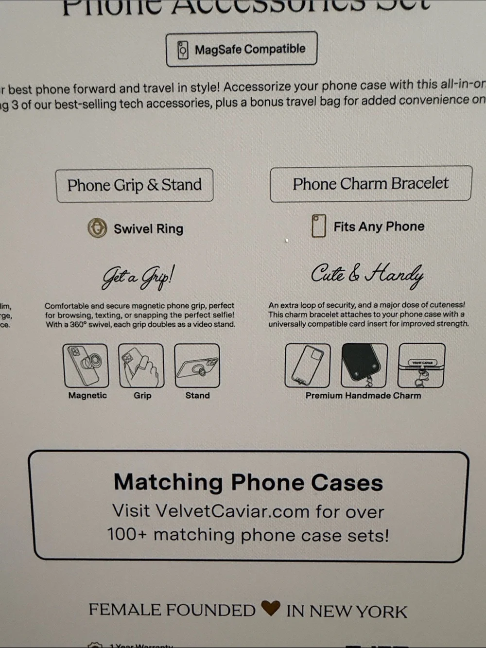NIB Velvet Caviar Phone Accessories Set